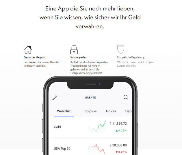 nextmarkets Sicherheit