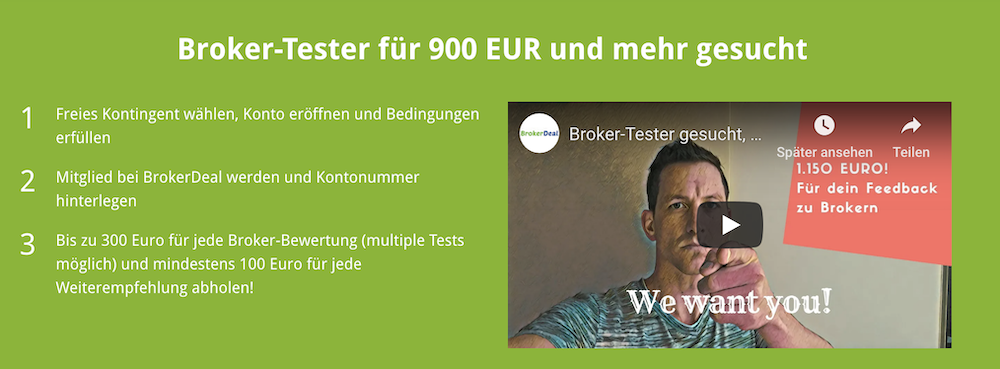 Im Video auf BrokerDeal wird die Aktion erklärt