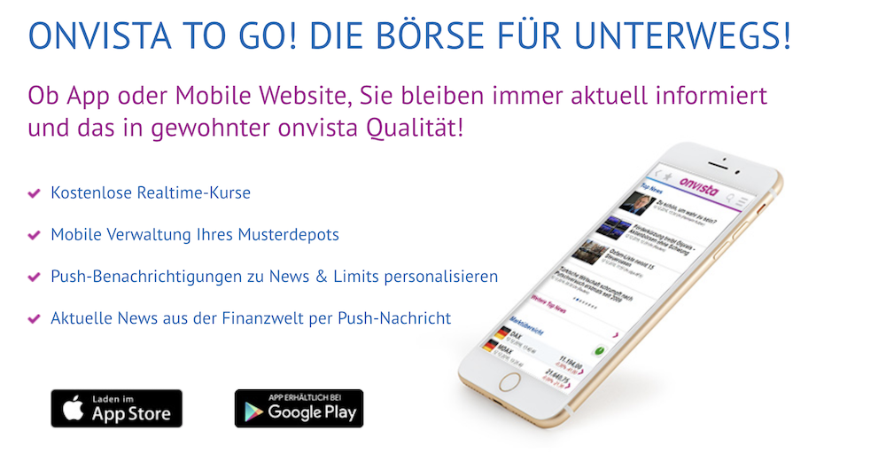 OnVista Bank App Push-Benachrichtigungen