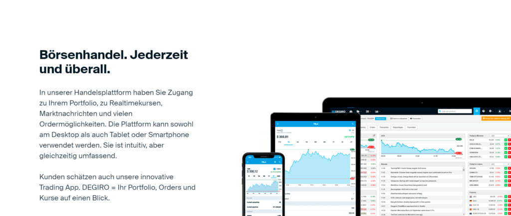DEGIRO Handelsplattform